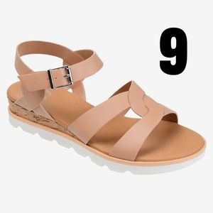 Jovi Journee collection Blush Comfort Foam Wedge sandals size 9